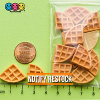 Waffle Charms Quarter Slices Fake Food Realistic 3D Cabochons 12Pcs Charm