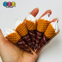 Waffle Ice Cream Cone Charm Swirl Fake Food Faux Dessert Miniature 5 pcs Fake Food