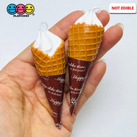 Waffle Ice Cream Cone Charm Swirl Fake Food Faux Dessert Miniature 5 pcs Fake Food
