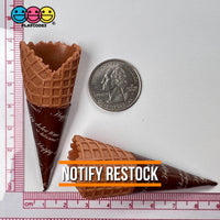 Waffle Ice Cream Cone Wrapped Silicone Soft Charms Fake Food Realistic 10 Pcs Charm