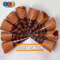 Waffle Ice Cream Cone Wrapped Silicone Soft Charms Fake Food Realistic 10 Pcs Charm