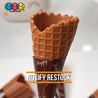 Waffle Ice Cream Cone Wrapped Silicone Soft Charms Fake Food Realistic 10 Pcs Charm