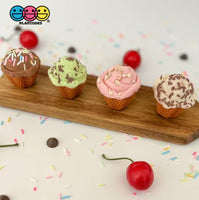Waffle Ice Cream Dessert Mini Cup Bowl Fake Food Charm Cabochons 2 Sizes 10 Pcs