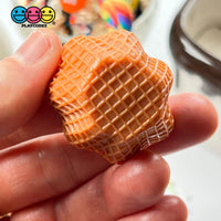 Waffle Ice Cream Dessert Mini Cup Bowl Fake Food Charm Cabochons 2 Sizes 10 Pcs