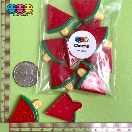 10Pcs Watermelon On A Stick Charms Watermelons Fake Fruit Charm Cabochons Decoden Playcode3