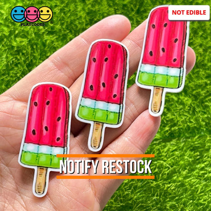 Watermelon Popsicle On A Stick Planar Decoden 10Pcs