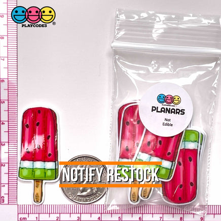 Watermelon Popsicle On A Stick Planar Decoden 10Pcs