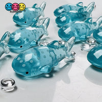 Whale Blue Whales Flatback Charms Transparent Like Glass Plastic Cabochons Shark Decoden 10 Pcs