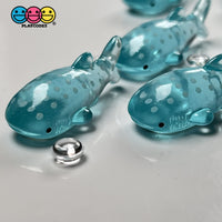 Whale Blue Whales Flatback Charms Transparent Like Glass Plastic Cabochons Shark Decoden 10 Pcs