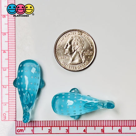 Whale Blue Whales Flatback Charms Transparent Like Glass Plastic Cabochons Shark Decoden 10 Pcs