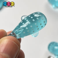 Whale Blue Whales Flatback Charms Transparent Like Glass Plastic Cabochons Shark Decoden 10 Pcs