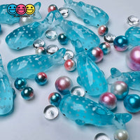 Small Size Whale Large Blue Whales Flatback Charms Transparent Like Glass Cabochons Shark Decoden 10