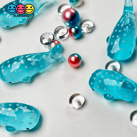 Small Size Whale Large Blue Whales Flatback Charms Transparent Like Glass Cabochons Shark Decoden 10