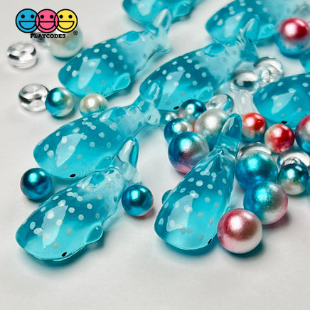 Small Size Whale Large Blue Whales Flatback Charms Transparent Like Glass Cabochons Shark Decoden 10