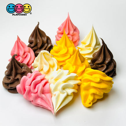 Whipped Cream Dollop Faux Food Ice Topper Dessert Life Like Solid Plastic 3Pcs Fake