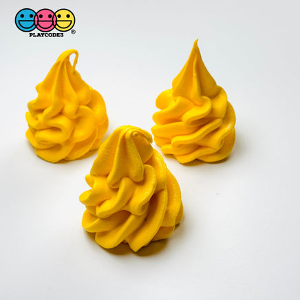 Whipped Cream Dollop Faux Food Ice Topper Dessert Life Like Solid Plastic 3Pcs Mango(3Pcs) Fake