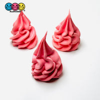 Whipped Cream Dollop Faux Food Ice Topper Dessert Life Like Solid Plastic 3Pcs Strawberry(3Pcs) Fake