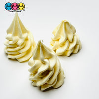 Whipped Cream Dollop Faux Food Ice Topper Dessert Life Like Solid Plastic 3Pcs Vanilla(3Pcs) Fake