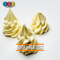 Whipped Cream Dollop Faux Food Ice Topper Dessert Life Like Solid Plastic 3Pcs Vanilla(3Pcs) Fake