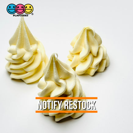 Whipped Cream Dollop Faux Food Ice Topper Dessert Life Like Solid Plastic 3Pcs Vanilla(3Pcs) Fake