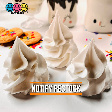Whipped Cream Dollop Faux Food Realistic Imitation Dessert Life Like Solid Plastic 3Pcs Fake
