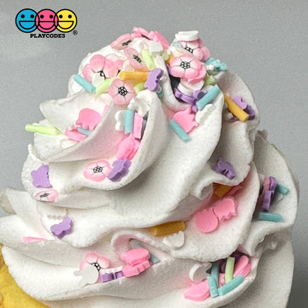 White Bunny Rabbit Flower Patch Mix Fimo Tulips Faux Sprinkle Fake Bake Easter Funfetti Playcode3