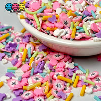 White Bunny Rabbit Flower Patch Mix Fimo Tulips Faux Sprinkle Fake Bake Easter Funfetti Playcode3
