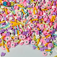 White Bunny Rabbit Flower Patch Mix Fimo Tulips Faux Sprinkle Fake Bake Easter Funfetti Playcode3