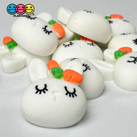 White Bunny Rabbit Kawaii Easter Flat Back Carrot Charms Cabochons Decoden Charm 10 Pcs Playcode3