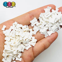 White Dog Bones 5 and 10 mm Fimo Slices Fake Clay Sprinkle Doggy Bone Decoden Sprinkle