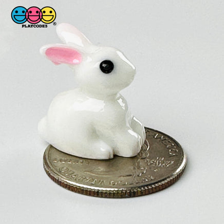 White Rabbit Bunny Mini Easter Charms Cabochons Decoden (10 Pcs) Playcode3 Llc Charm