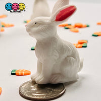 White Rabbit Figurine Bunny Easter Figurines Plastic Resin 5 Pcs Playcode3 Llc