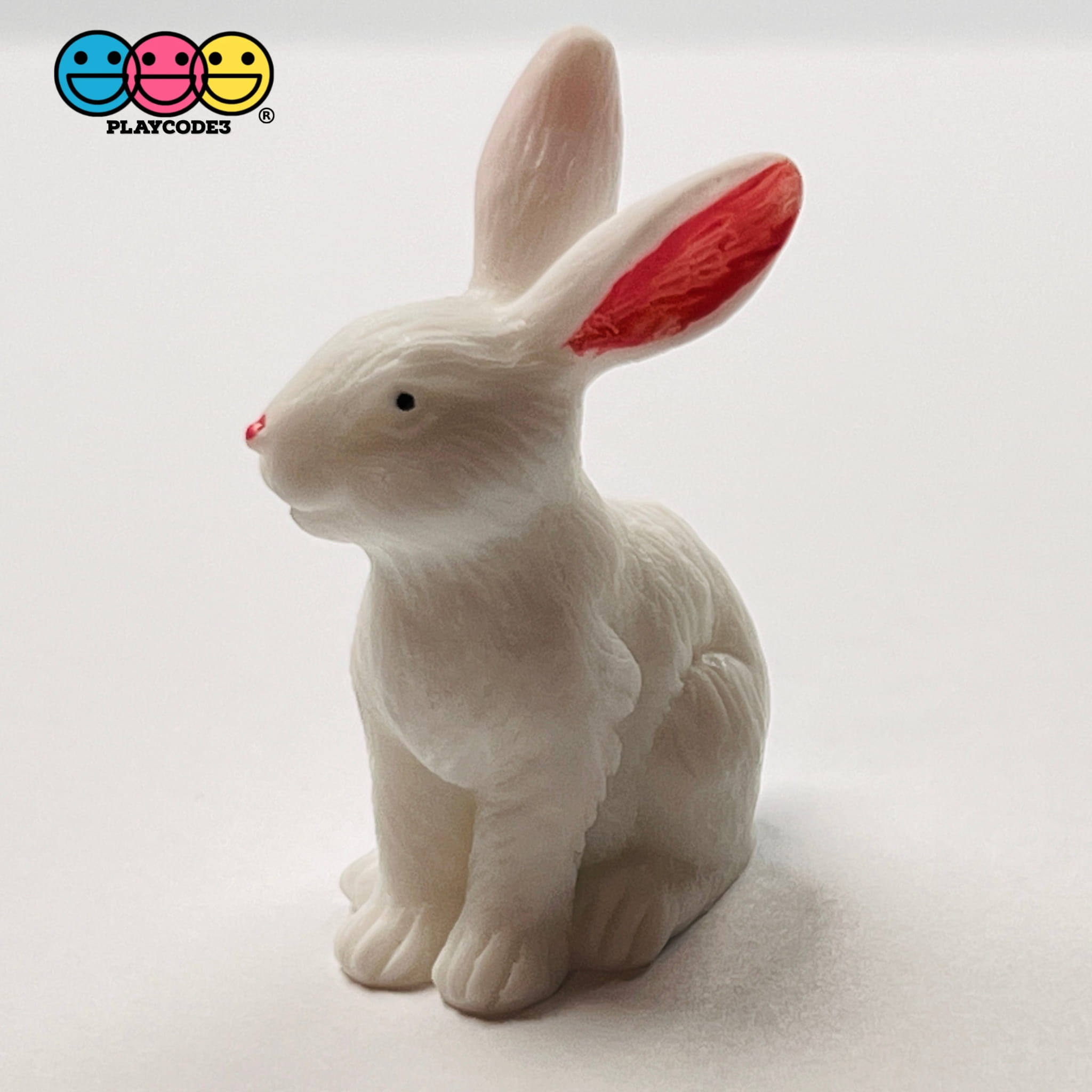 White Rabbit Figurine Bunny Easter Figurines Plastic Resin 5 pcs