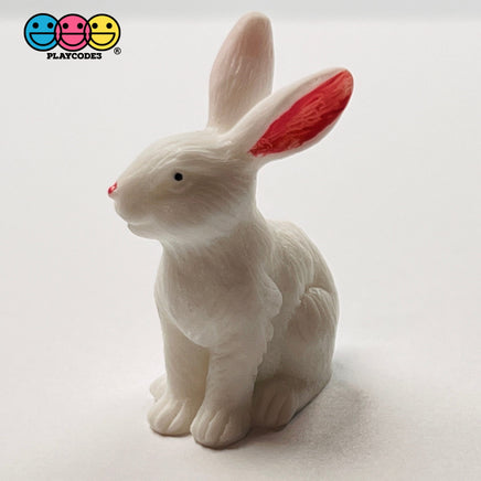 White Rabbit Figurine Bunny Easter Figurines Plastic Resin 5 Pcs Playcode3 Llc