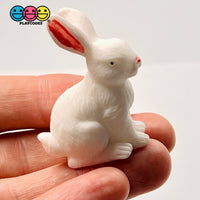 White Rabbit Figurine Bunny Easter Figurines Plastic Resin 5 Pcs Playcode3 Llc