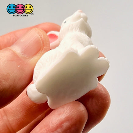 White Rabbit Figurine Bunny Easter Figurines Plastic Resin 5 Pcs Playcode3 Llc