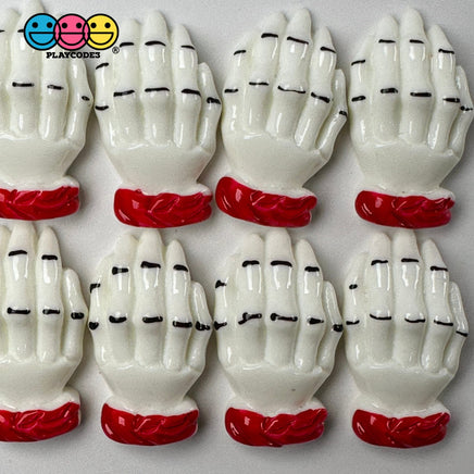 White Zombie Hands Charm Plastic Party Favors Halloween Cabochons 10 Pcs Playcode3 Llc