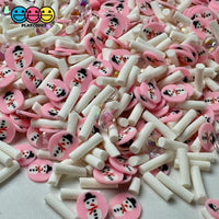 Winter Snowman Dance With Me Holiday Christmas Peppermint Pink Rhinestone Beads Fake Clay Sprinkles