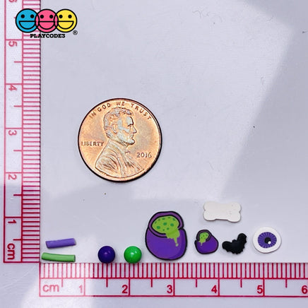 Witches Bone Brew Cauldron Eyes Bats Beads Fimo Mix Fake Clay Sprinkles Halloween Sprinkle