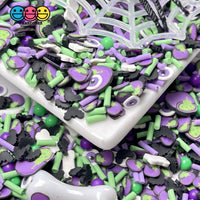 Witches Bone Brew Cauldron Eyes Bats Beads Fimo Mix Fake Clay Sprinkles Halloween Sprinkle