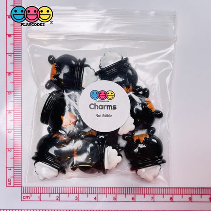 Witches Cauldron Flatback Charm Halloween Charms Cabochons 10 Pcs