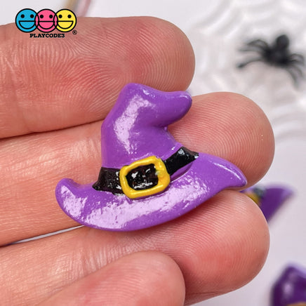Witches Hat Purple Flatback Charm Halloween Charms Cabochons 10 Pcs