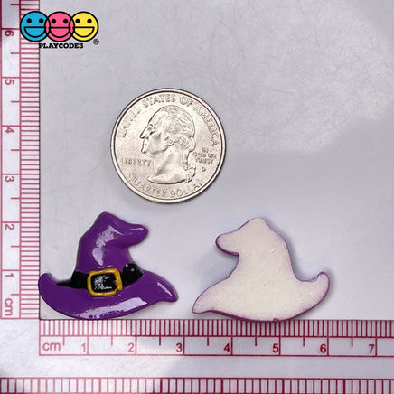 Witches Hat Purple Flatback Charm Halloween Charms Cabochons 10 Pcs