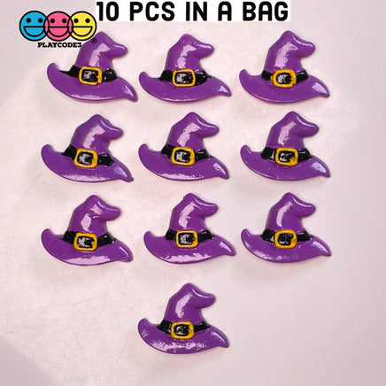 Witches Hat Purple Flatback Charm Halloween Charms Cabochons 10 Pcs