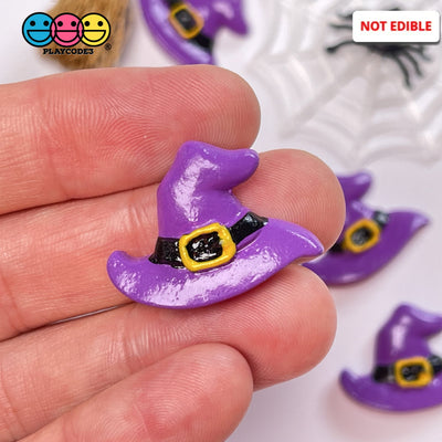 Witches Hat Purple Flatback Charm Halloween Charms Cabochons 10 Pcs
