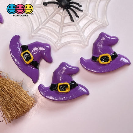 Witches Hat Purple Flatback Charm Halloween Charms Cabochons 10 Pcs