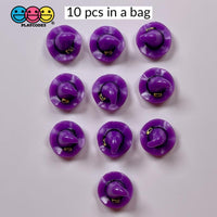 Witches Hat Purple Mini Charm Halloween Cabochons 10 Pcs
