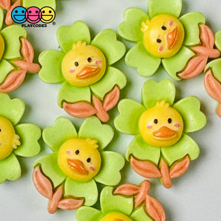 Yellow Chick Flower Easter Flat Back Charms Cabochons Decoden Charm 10 Pcs Playcode3 Llc