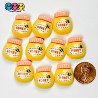 Yellow Honey Jar with Bee Fake Food Charms Flatback Craft Supply 10pcs - Fake Food