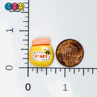 Yellow Honey Jar with Bee Fake Food Charms Flatback Craft Supply 10pcs - Fake Food
